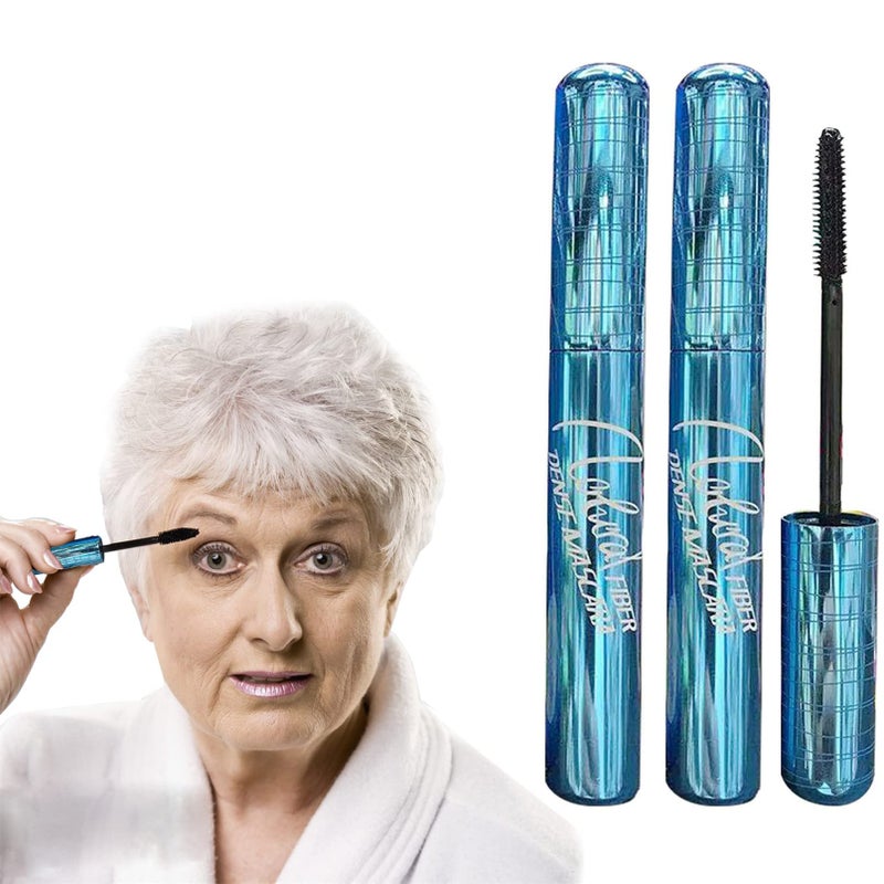 Mascara for Older Women 60 Plus Mascara for Seniors with Thinning Lashes Hypoallergenic Sensitive Eyes Black Volume and Length Waterproof Smudge Proof 2pc