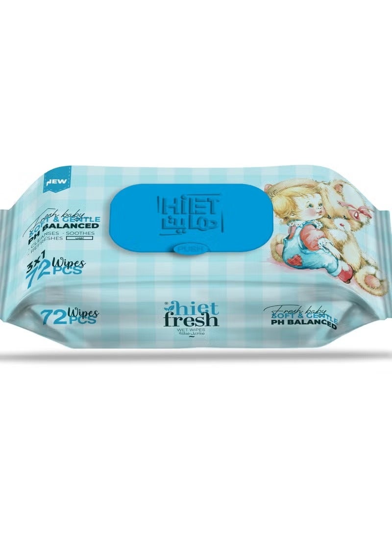 Hiet Fresh Wet Wipes Fresh Baby72 Wipes - Image 1