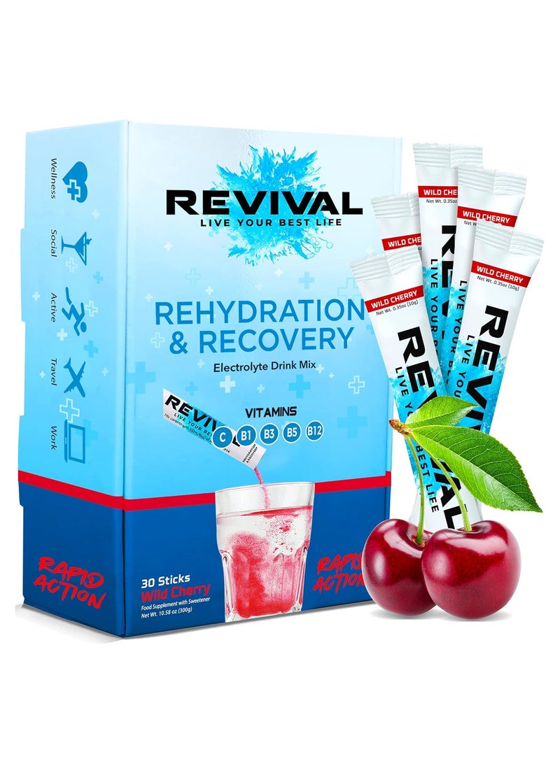 REVIVAL Revival Rapid Rehydration Electrolytes Powder Wild Cherry 30 Sachets  - Image 1