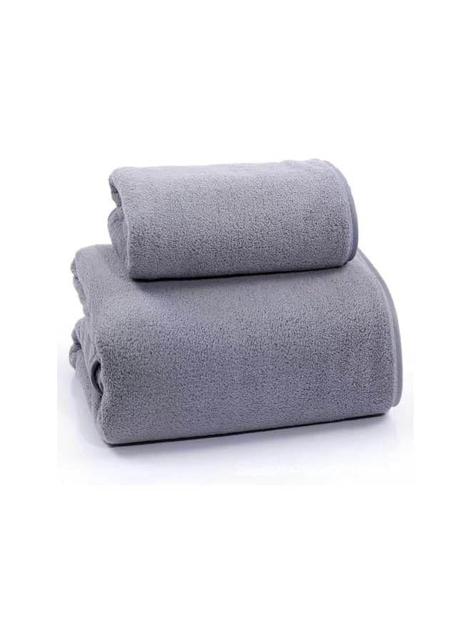The Bros Bath Towel Set (3 Pack, 2 35 * 75cm 1 * 70 X 140 cm) - 600 GSM 100% Combed Cotton Quick Drying Highly Absorbent Thick Bathroom Towels - Soft Hotel Quality for Bath and Spa(Grey) - Image 2