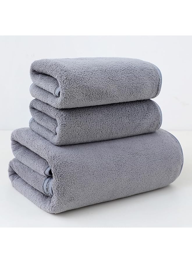 The Bros Bath Towel Set (3 Pack, 2 35 * 75cm 1 * 70 X 140 cm) - 600 GSM 100% Combed Cotton Quick Drying Highly Absorbent Thick Bathroom Towels - Soft Hotel Quality for Bath and Spa(Grey) - Image 5