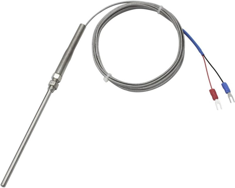 T-PRO K-Type Thermocouple Temperature Sensors 2M/6.6Ft Wire，Stainless Steel Probe (Probe Length 100mm) - Image 1