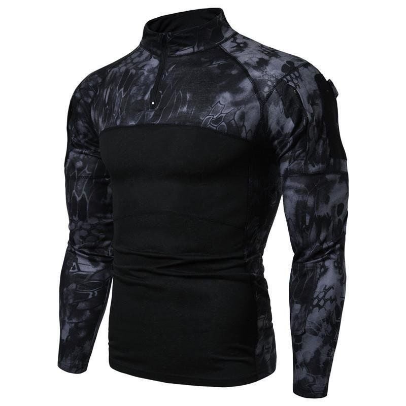 Wolf Warriors Same Style Youth Personality Battlefield Military Outdoor Fitness Camouflage Long-Sleeved T-Shirt Men'S Stretch Tight Shirt - Image 4