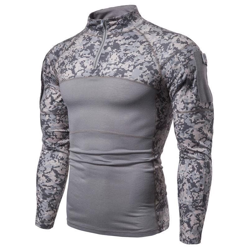 Wolf Warriors Same Style Youth Personality Battlefield Military Outdoor Fitness Camouflage Long-Sleeved T-Shirt Men'S Stretch Tight Shirt - Image 1
