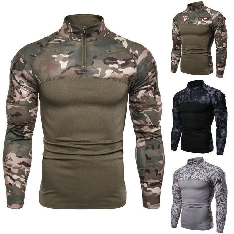 Wolf Warriors Same Style Youth Personality Battlefield Military Outdoor Fitness Camouflage Long-Sleeved T-Shirt Men'S Stretch Tight Shirt - Image 5