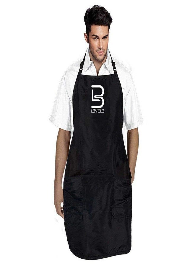 L3 - Level 3 Black Apron- Hair Apron for Hair Stylist - Universal Size Fits Men and Women - Level Three Barber Apron - Image 1
