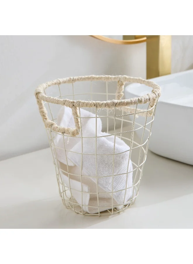 Home Box Bella Metal Laundry Basket with Bleached Jute - 20x23 cm