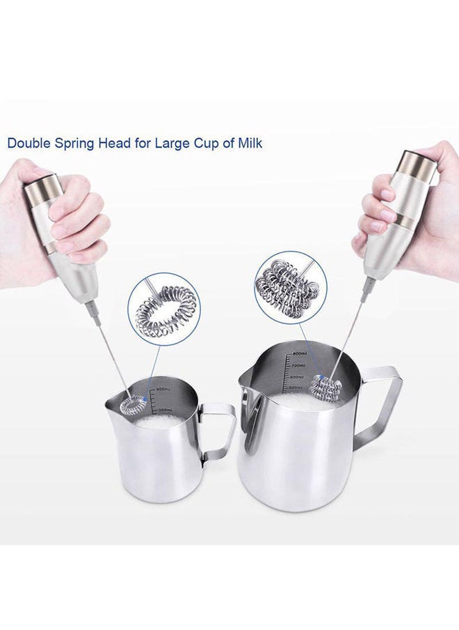 NIBEMINENT Electric Foam Milk Frother Silver 32x12x6cm  - Image 2