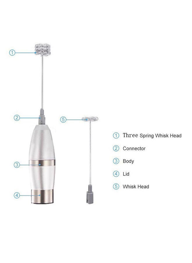 NIBEMINENT Electric Foam Milk Frother Silver 32x12x6cm  - Image 1