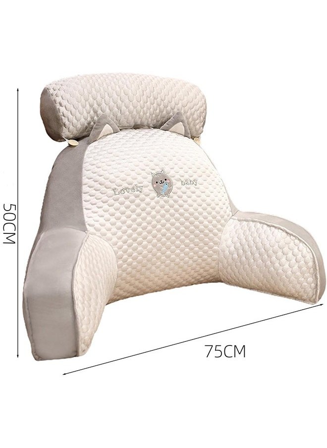 JCB CHIC - Backrest Pillow Reading Pillow-Extra Large Bed Rest Pillow with Detachable Neck Roll & Arms for Sitting in Bed or Couch-Backrest Reading Pillow Adult Back Pillows for Reading,Watching TV,Gaming,Relaxing - Image 1