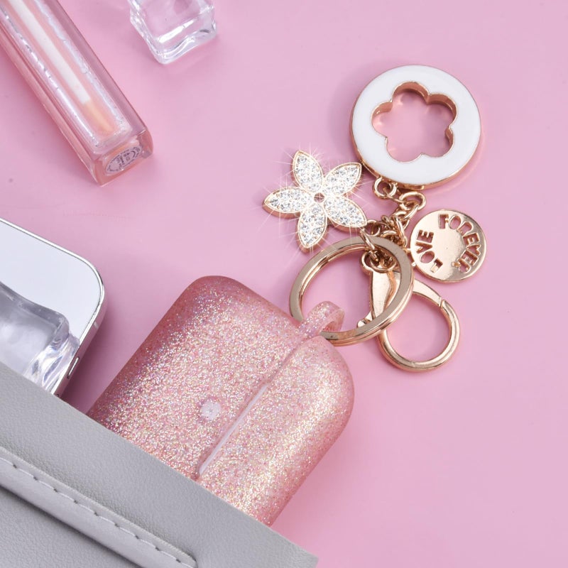 VISOOM for AirPods Pro 3 Case 2025, Silicone Case for Apple Air Pods Pro 3rd Generation Cover Women, Cute iPods 3 Protective Cover with Bling Keychain & Cleaning Kit, Bling Rose Gold - Image 4