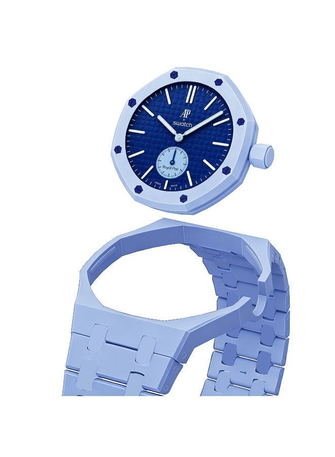 حزام ساعة سيراميك متوافق مع ساعة AP x Swatch Royal Pop – حزام بديل مقاوم للماء بتصميم تاج عند موضع الساعة 3 - Image 3