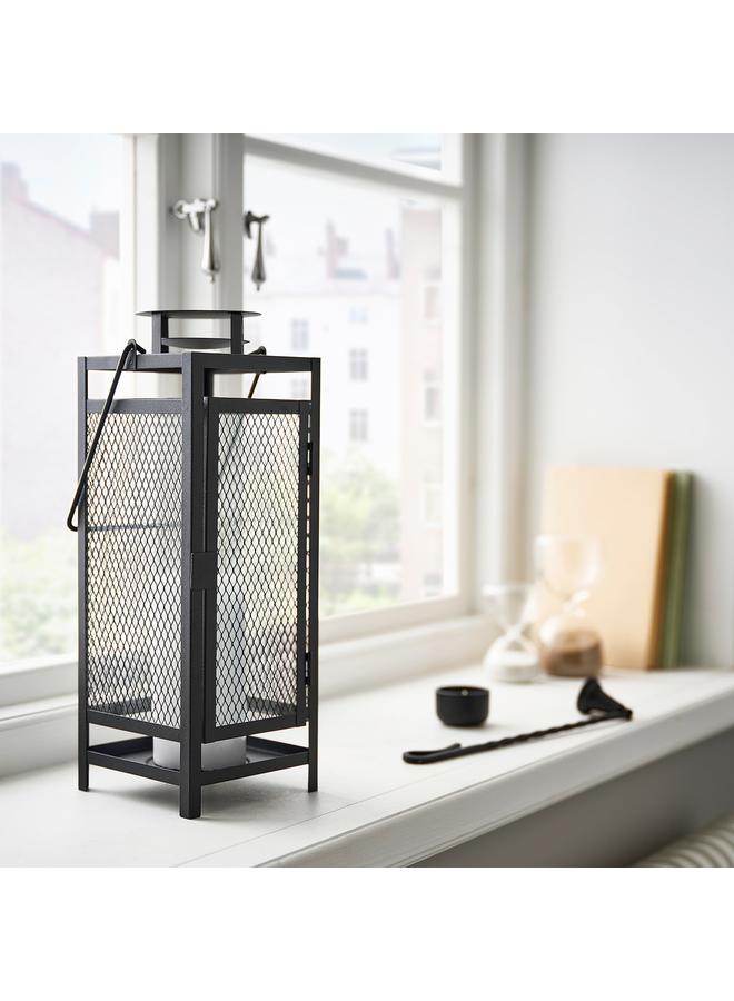 زبون فانوس لشمعة عمودية، للاستخدام الداخلي/الخارجي، لون أنثراسايت، 34 سم - Image 2