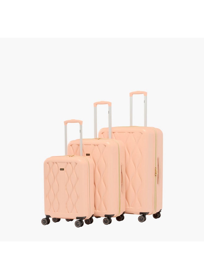 Women's Hardcase Trolley Bag with Retractable Handle and Wheels - Set of 3 Set-3 - 20-24-28