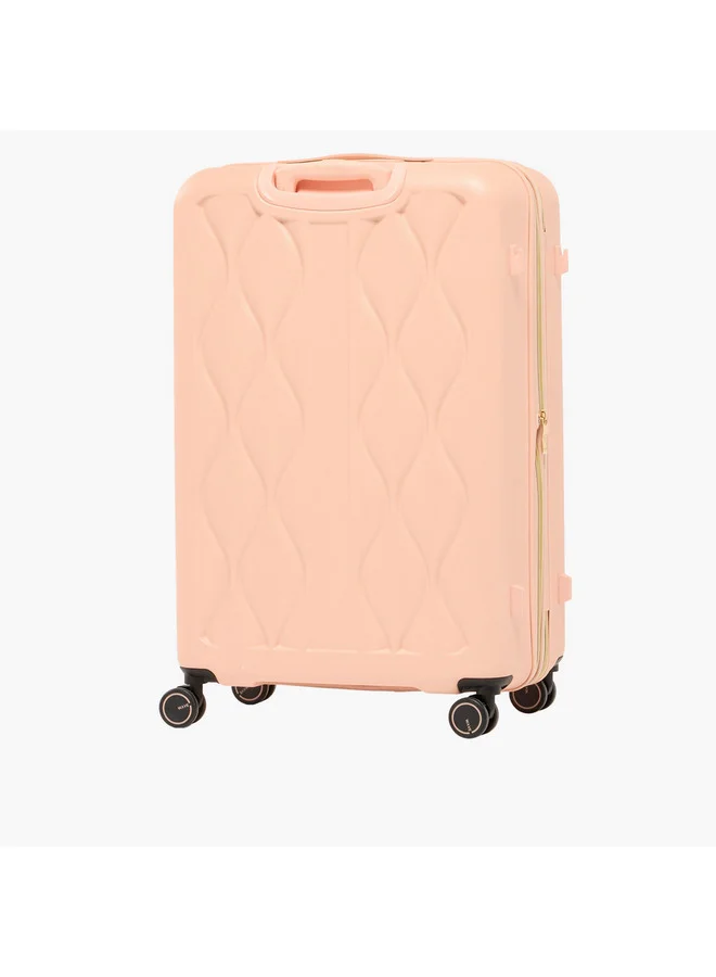 Wave Women's Hardcase Trolley Bag with Retractable Handle and Wheels - Set of 3 Set-3 - 20-24-28