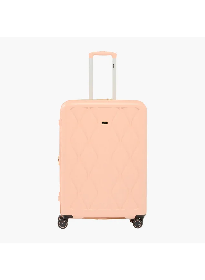 Wave Women's Hardcase Trolley Bag with Retractable Handle and Wheels - Set of 3 Set-3 - 20-24-28