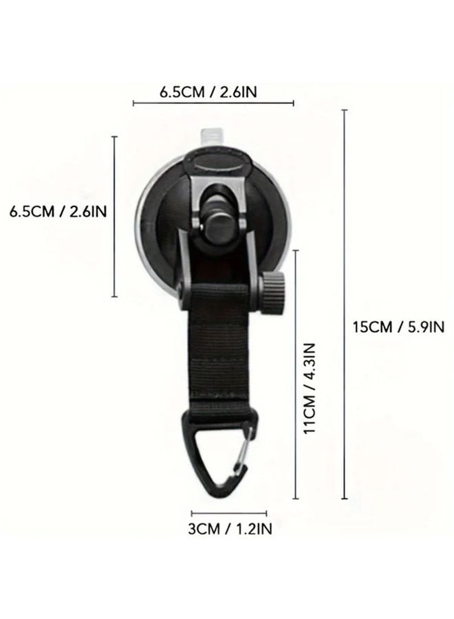 4pcs Black Heavy Duty Suction Cups With Securing Hook And Clips For Car Camping - Image 5