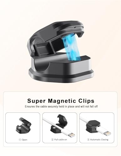 TINGHUI 8 Pack Cord Organizer - Cord Holder for Nightstand - Cable Clips - Cord Holder, Magnetic Cord Organizer, for Desk, Nightstand, Phone Charger, Computer, Home, Office, Car - Image 5