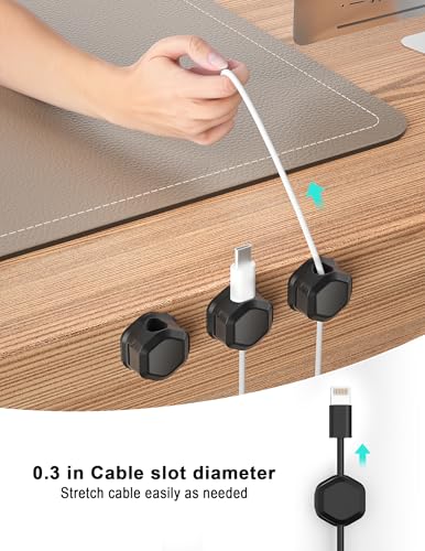 TINGHUI 8 Pack Cord Organizer - Cord Holder for Nightstand - Cable Clips - Cord Holder, Magnetic Cord Organizer, for Desk, Nightstand, Phone Charger, Computer, Home, Office, Car - Image 3