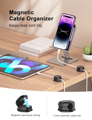 TINGHUI 8 Pack Cord Organizer - Cord Holder for Nightstand - Cable Clips - Cord Holder, Magnetic Cord Organizer, for Desk, Nightstand, Phone Charger, Computer, Home, Office, Car - Image 2