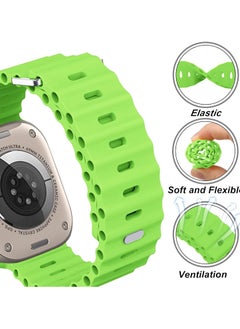 Ocean Band Compatible With Apple Watch 49mm 45mm 44mm 42mm 41mm 40mm 38mm For Women Men Breathable Waterproof Soft Silicone Sport Strap