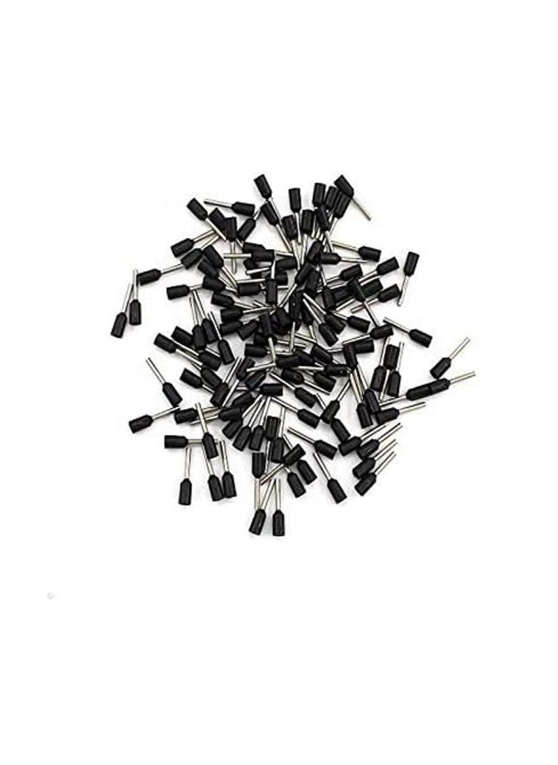 Generic Insulated Ferrules Terminal Block Cord End Wire Tubular Connector Electrical Crimp Cable Lugs Terminal Cable Crimp Cable Sleeve for Wire Connection Pack of 100 6mm  E6012 Black  - Image 1