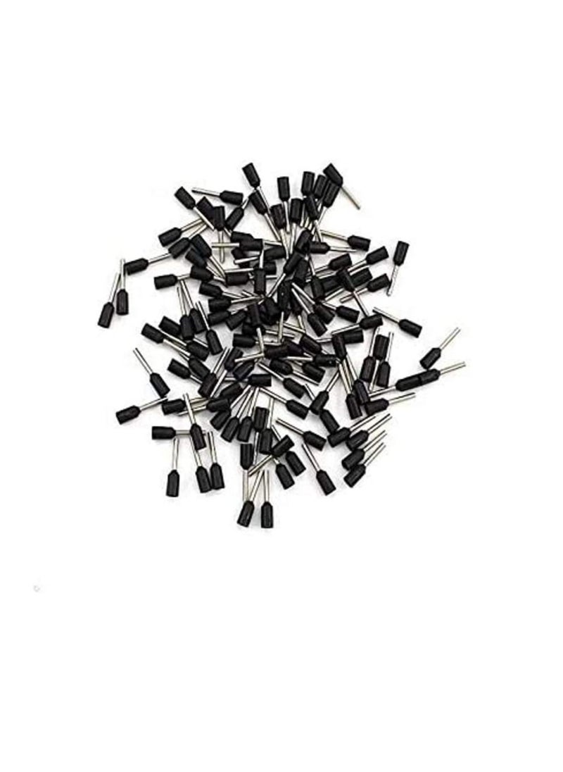 Generic Insulated Ferrules Terminal Block Cord End Wire Tubular Connector Electrical Crimp Cable Lugs Terminal Cable Crimp Cable Sleeve for Wire Connection Pack of 100 6mm  E6012 Black  - Image 3