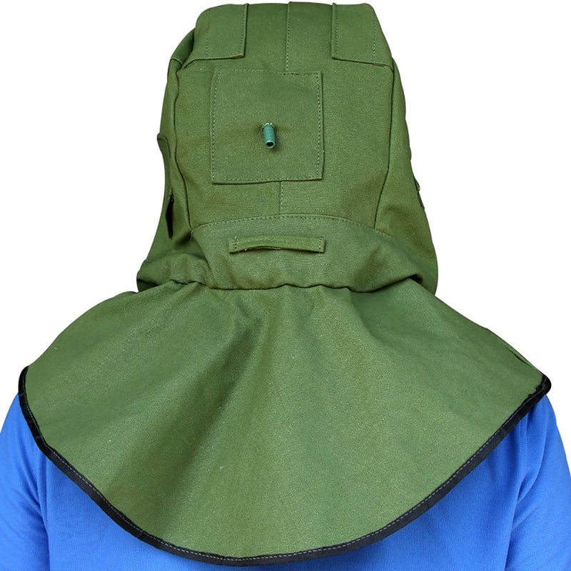 CKLT Sand Blasting Hood Cap, Canvas Shawl Sandblaster Protective Gear Mask Anti-dust Hood for Spraying Sanding Cutting, DIY Painting Woodworking Protection - Image 4