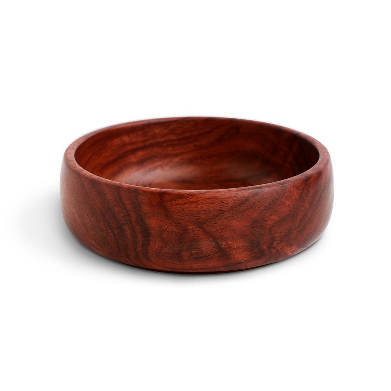 Urban Snackers Wooden Bowl Small Handmade Bowl Sheesam Wood Brown Use for Serving Soup Chips Desserts - Image 1