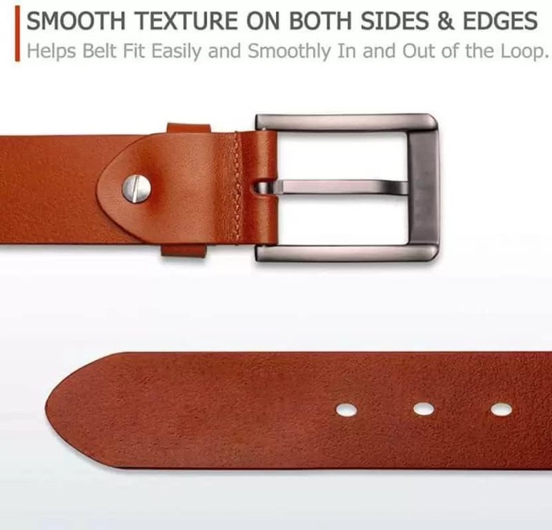 CREATURE Formal/Casual Black Color Genuine Leather Belts For Men (Length- 46 inches||40MM||BL-042-BLK) - Image 2