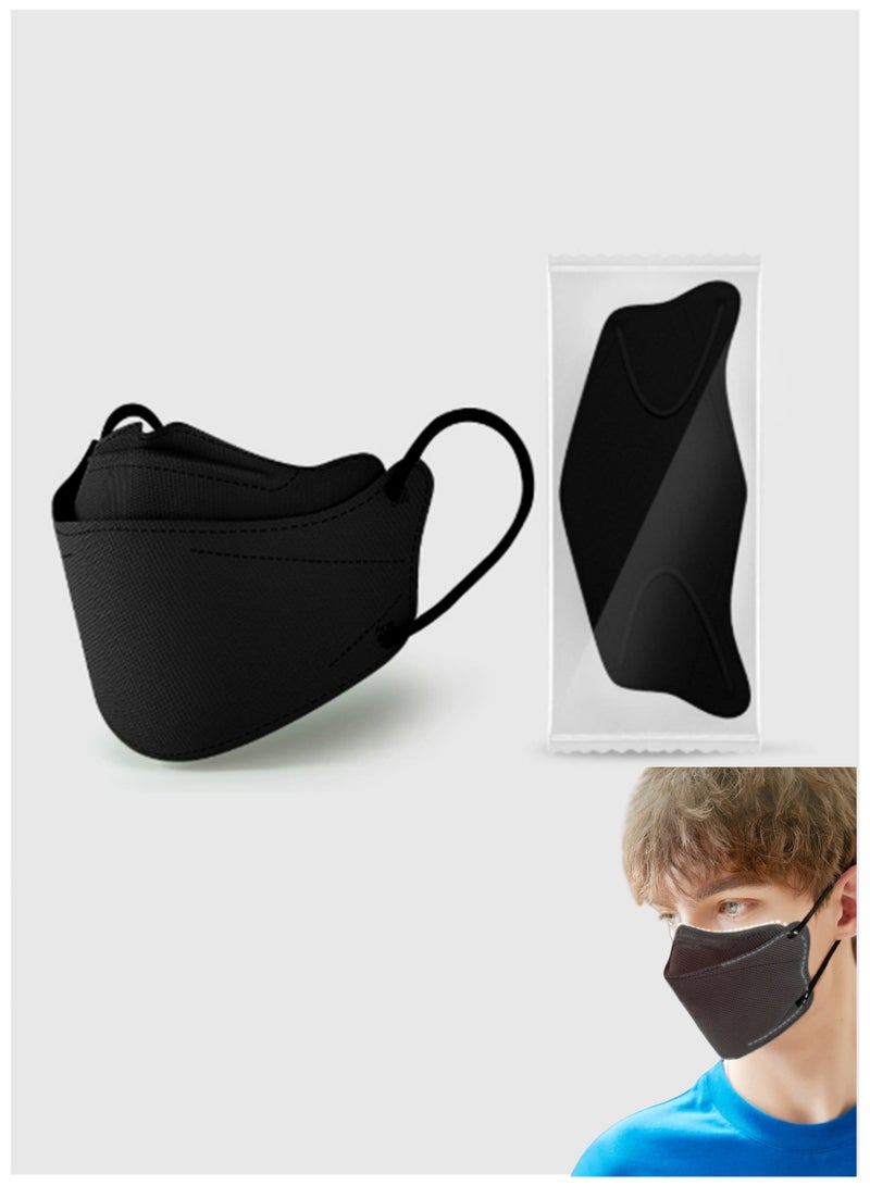 KF94 Face Mask X-Large-Black(20 Pack),Adjustable Strap,Comfortable Fit,Made in Korea,Safety Protective Mask for Adults - Image 1