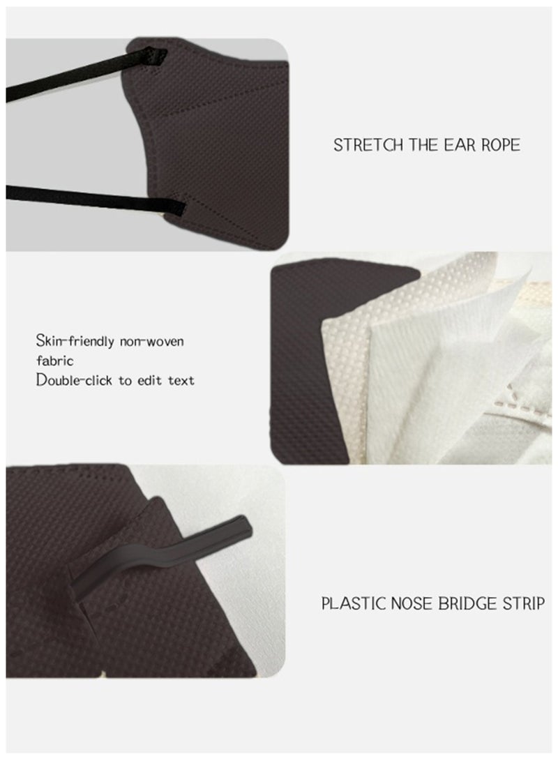 KF94 Face Mask X-Large-Black(20 Pack),Adjustable Strap,Comfortable Fit,Made in Korea,Safety Protective Mask for Adults - Image 3