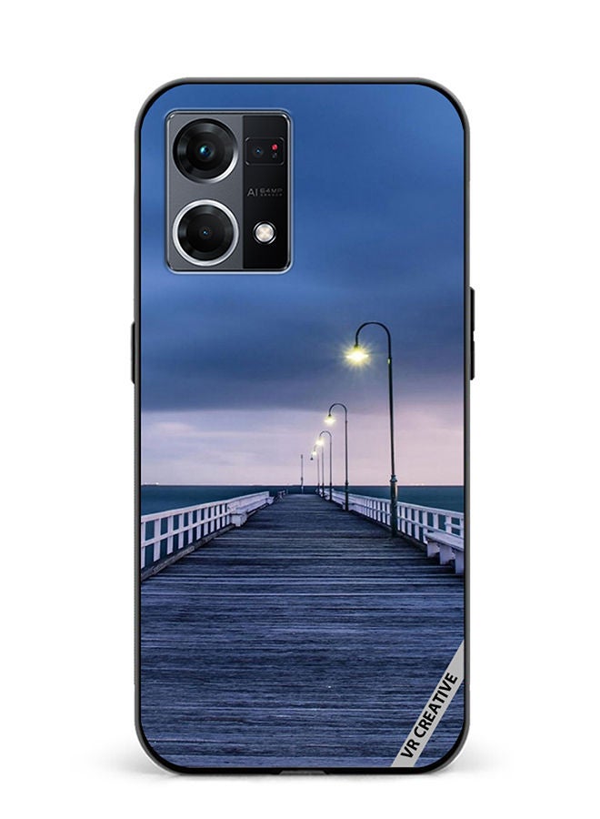 VR CREATIVE Protective Case Cover For Oppo Reno8 4G Pathway To Sea Design Multicolour - Image 1