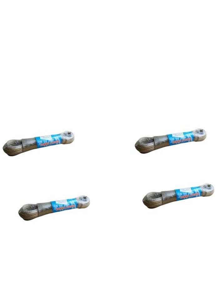 حبل غسيل ، قوة تحمل وأداء عالي (معدني مغطي ب PVC 20 متر 4 لفة)