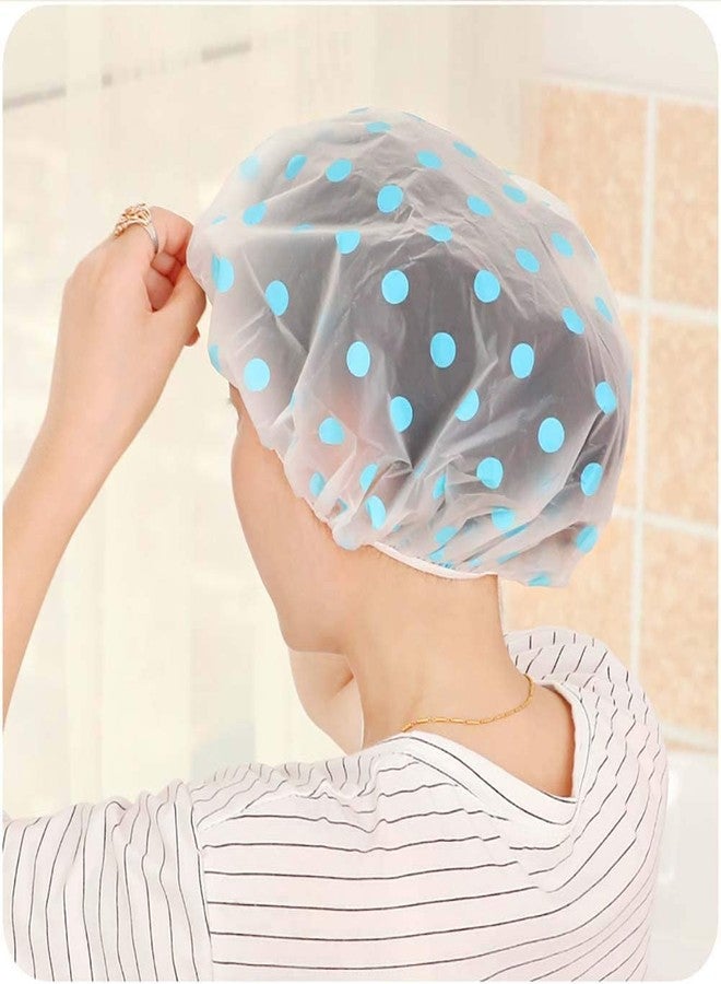 Bhuma Colorful Waterproof Elastic Eva Free-Size Bathroom Shower Caps Daily Use Plastic Shower Cap for Girl's and Women's - Image 4