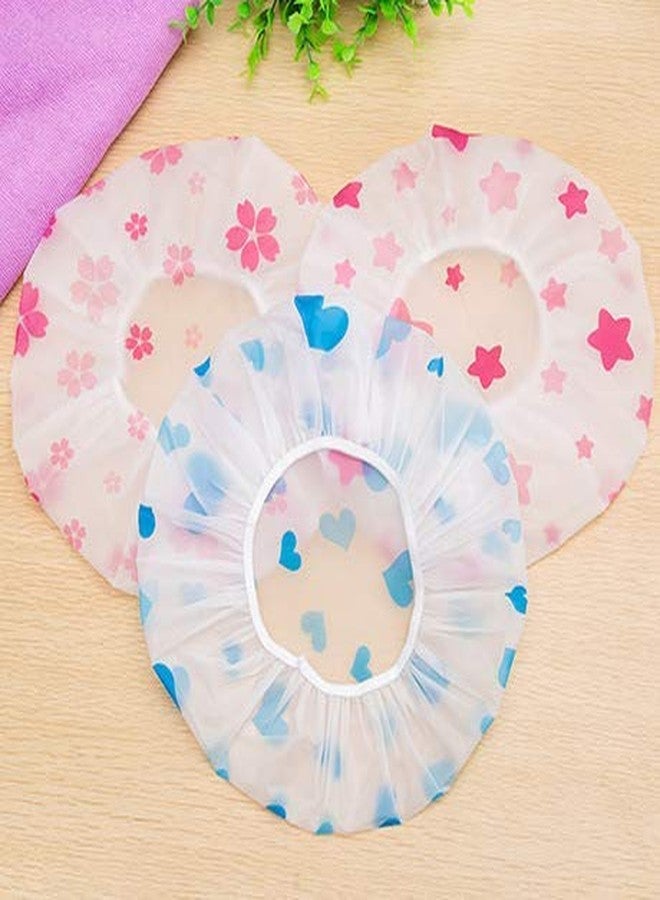Bhuma Colorful Waterproof Elastic Eva Free-Size Bathroom Shower Caps Daily Use Plastic Shower Cap for Girl's and Women's - Image 5