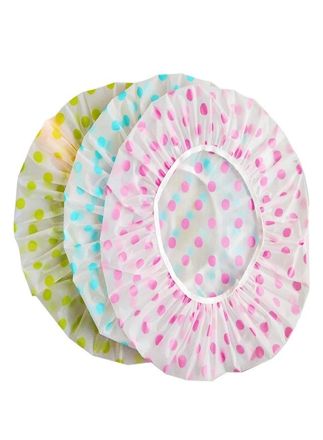Bhuma Colorful Waterproof Elastic Eva Free-Size Bathroom Shower Caps Daily Use Plastic Shower Cap for Girl's and Women's - Image 2