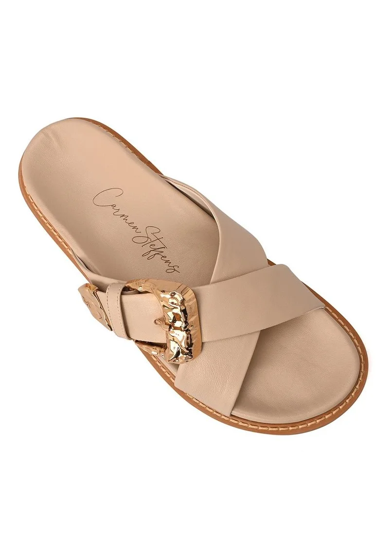Carmen Steffens  Papete Ivory Crossed Straps with Buckle for Women | Best Price UAE