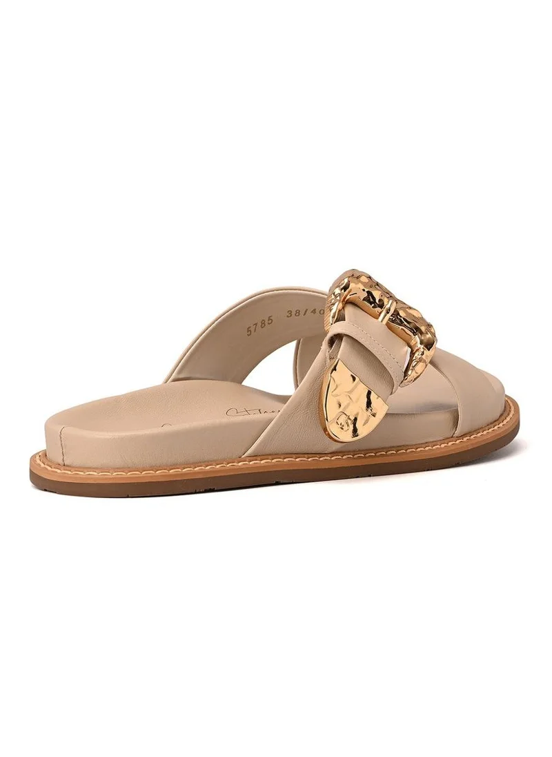 Carmen Steffens  Papete Ivory Crossed Straps with Buckle for Women | Best Price UAE