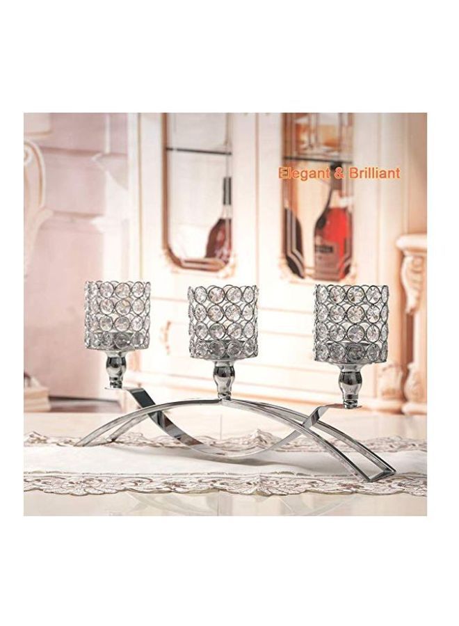 NIBEMINENT 3-Piece Candle Holder Silver 42x22centimeter  - Image 2