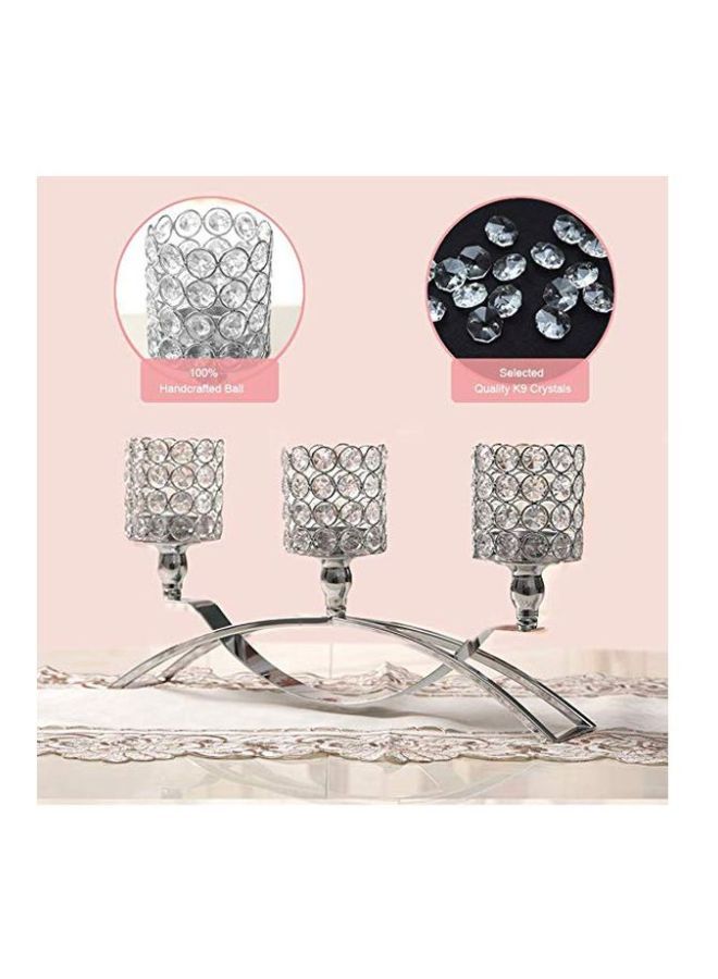 NIBEMINENT 3-Piece Candle Holder Silver 42x22centimeter  - Image 4