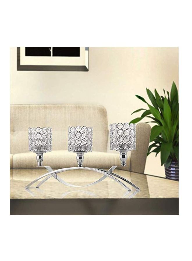 NIBEMINENT 3-Piece Candle Holder Silver 42x22centimeter  - Image 3