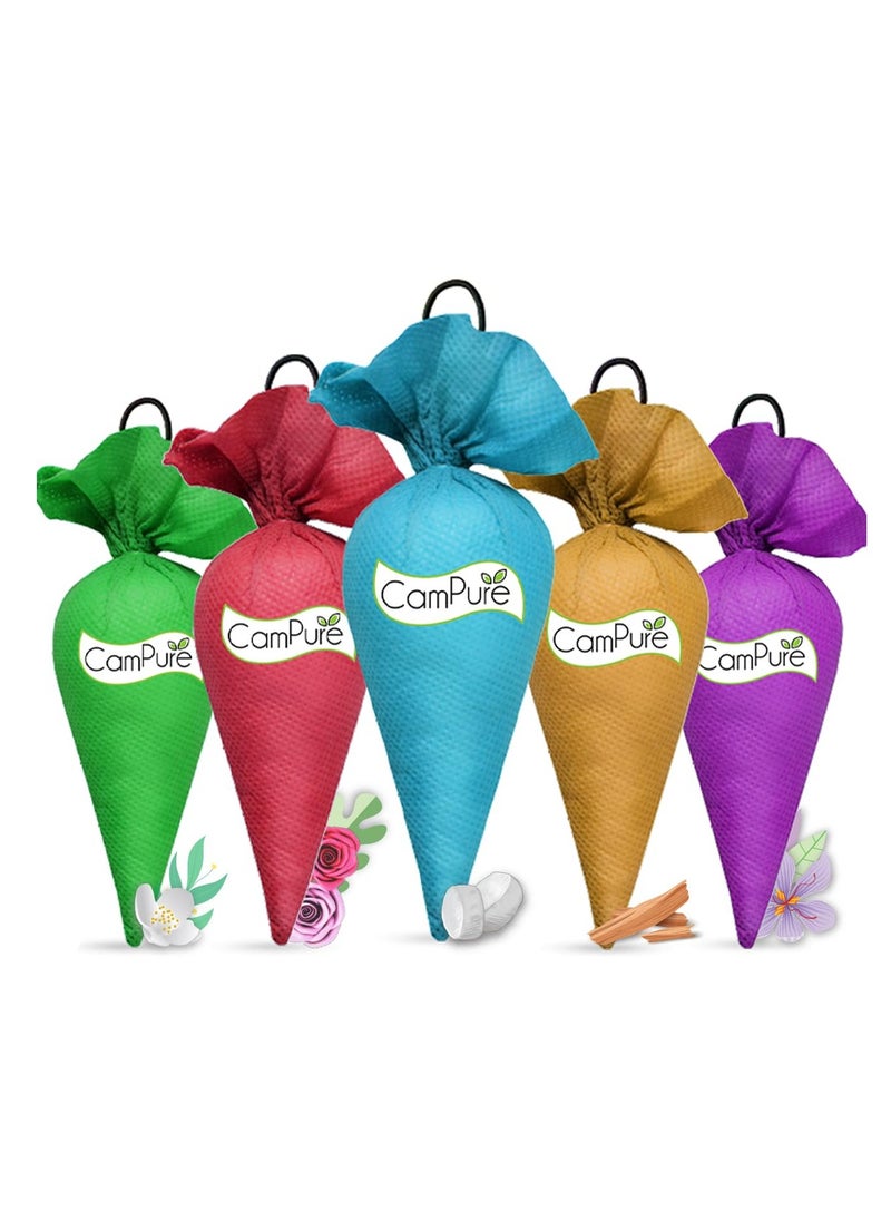 Mangalam CamPure Camphor Cone Combo (Jasmine, Rose, Original Camphor, Lavender, Sandalwood) Pack of 5-100% Organic | Air Freshener for Car, Wardrobe, Office Cabin's, Drawers, Travel Bag & Bathroom  - Image 1
