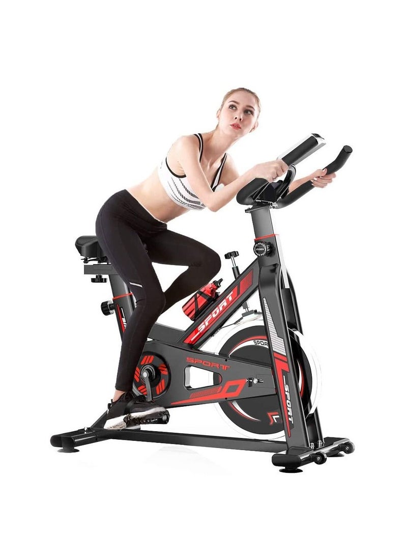 Generic Spinning Bike Fitness Bike Fixed Comfortable Seat Cushion Bicycle with Mobile Phone Bracket Adjustable Seat Suitable for Home Gym  - Image 1
