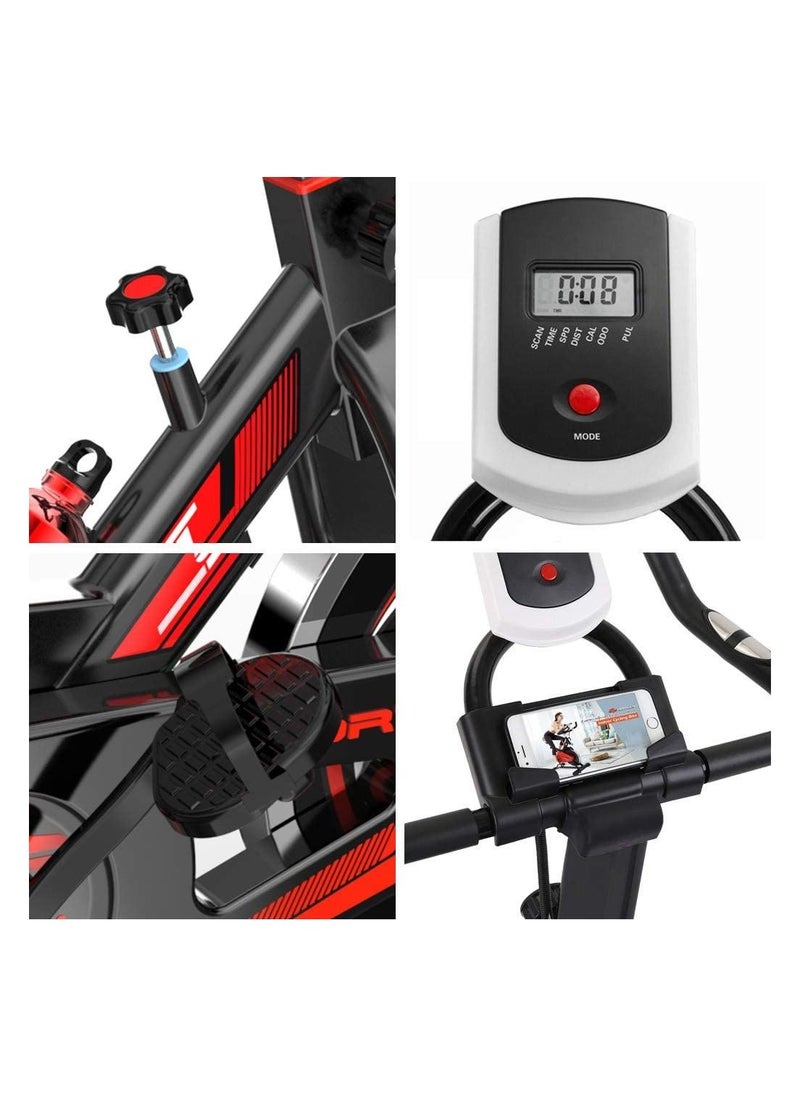 Generic Spinning Bike Fitness Bike Fixed Comfortable Seat Cushion Bicycle with Mobile Phone Bracket Adjustable Seat Suitable for Home Gym  - Image 2