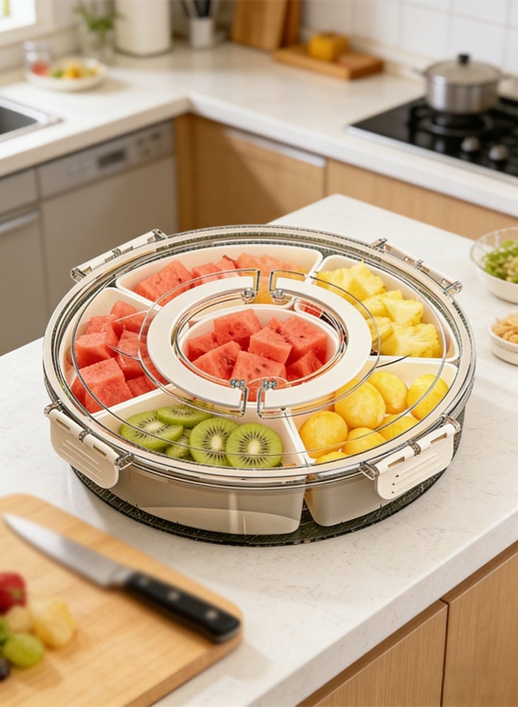 موندا صينية تقديم فواكه أنيقة متعددة الأقسام للاستخدام في المطبخ وغرفة الطعام والنزهات الخارجية. - Image 1