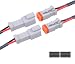 Exqutoo 2Pack 2Pin Waterproof DT Connector Male and Female Wire Connectors with 16AWG 105 600V Wires and Heat Shrink Tubes Applicable for Automotive Electrical Connections - Image 2