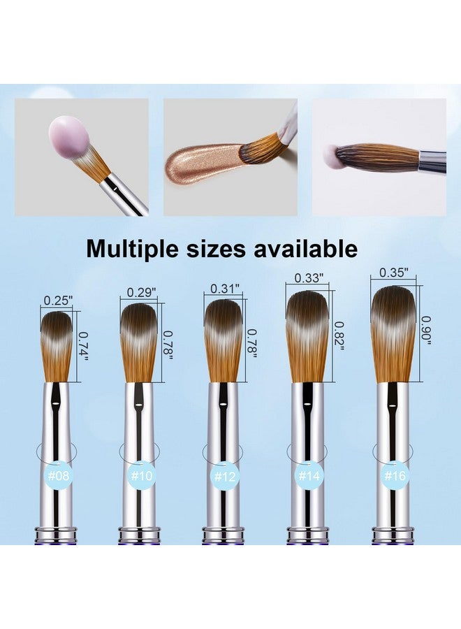 Shine Chance Acrylic Nail Brush Size 12, 100% Pure Kolinsky 3D Art Nail Brush With Gradient Blue Handle, Art Design Powder Nail Brush Pen For Nails Extension & Carving, Acrylic Application Tools - Image 4