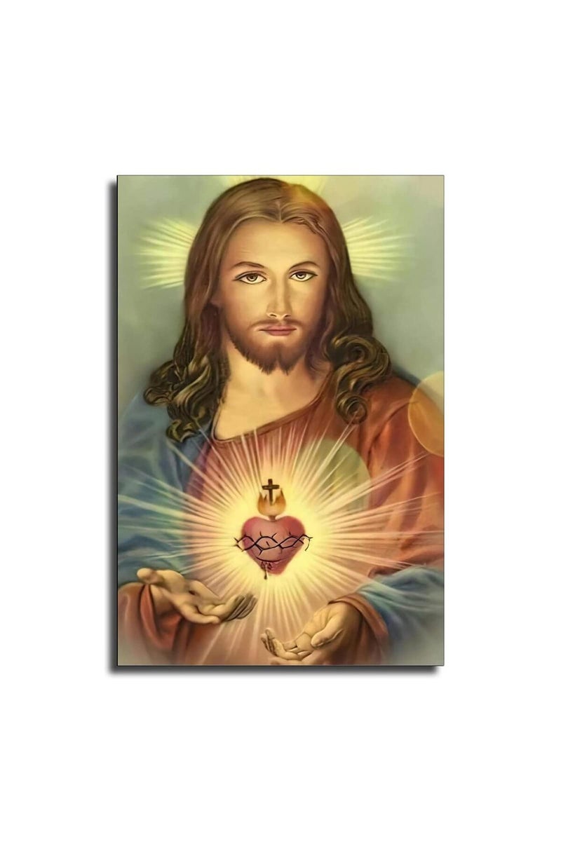 FireDeer Catholic Jesus Poster Print On Canvas Painting Christian God Pictures for Living Room No Frame - Image 1