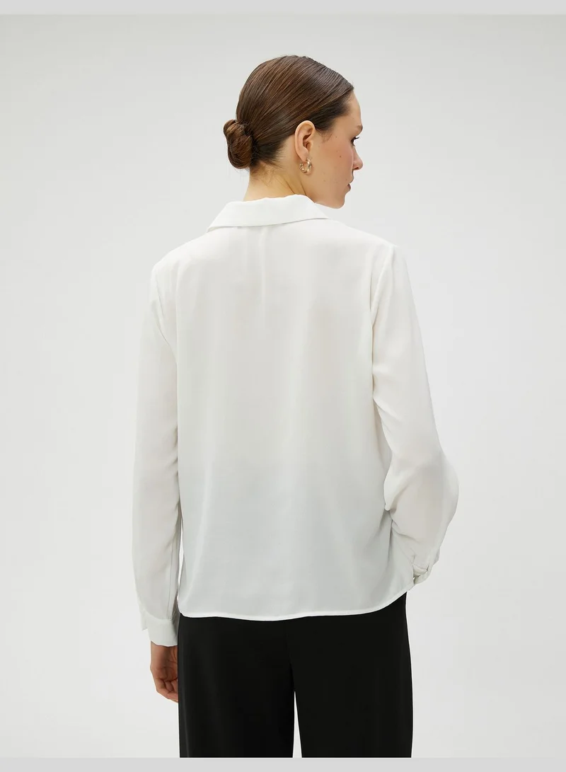 KOTON Jeweled Button Shirt Long Sleeve